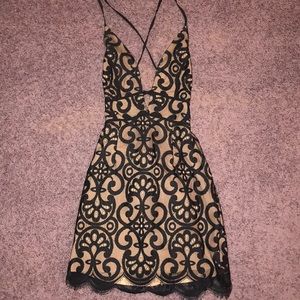 Black and brown designed dress